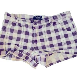 QQMY U.S.A Girl’s Shorts Purple Gingham Size 5/6